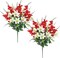 Cemetery Flowers 2pack Cemetery Decorations for Grave Funeral Flowers Artificial Lily Gladiolus Cemetery Flowers for Grave Graveyard Memorial Flowers for Gravesite Cemetery Headstones -Red and White